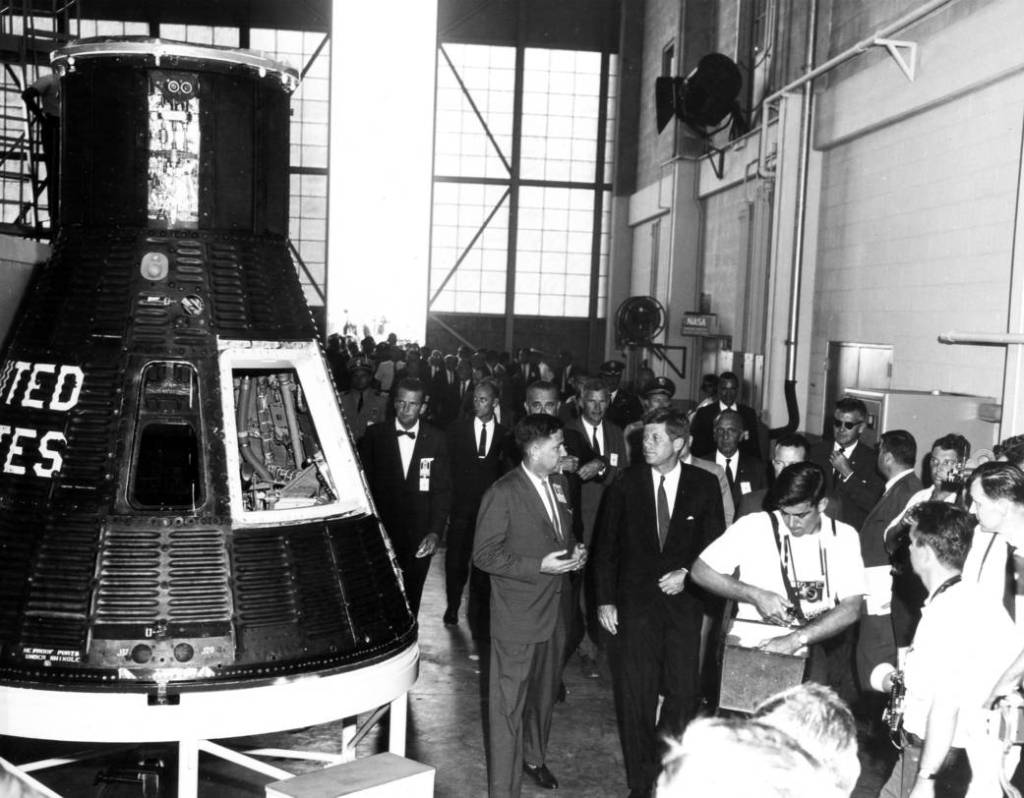 President John F. Kennedy Tours Hangar S
