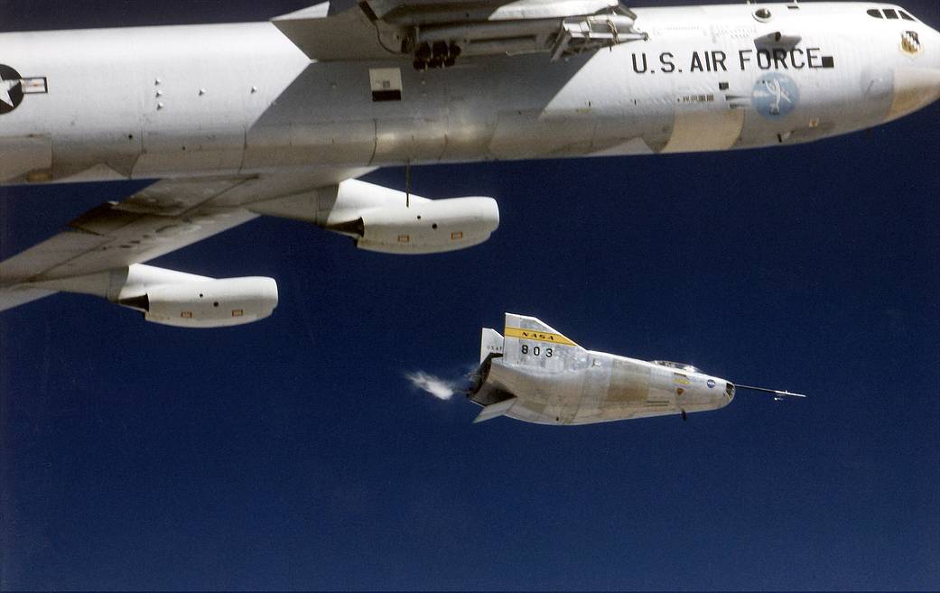 NASA's B-52 Air-Drops the M2-F3 Lifting Body.