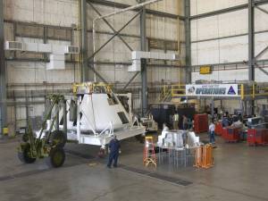 Crew Module Awaits Equipment Installation