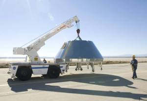 Mockup Crew Module Relocated to Dryden's Shuttle Hangar