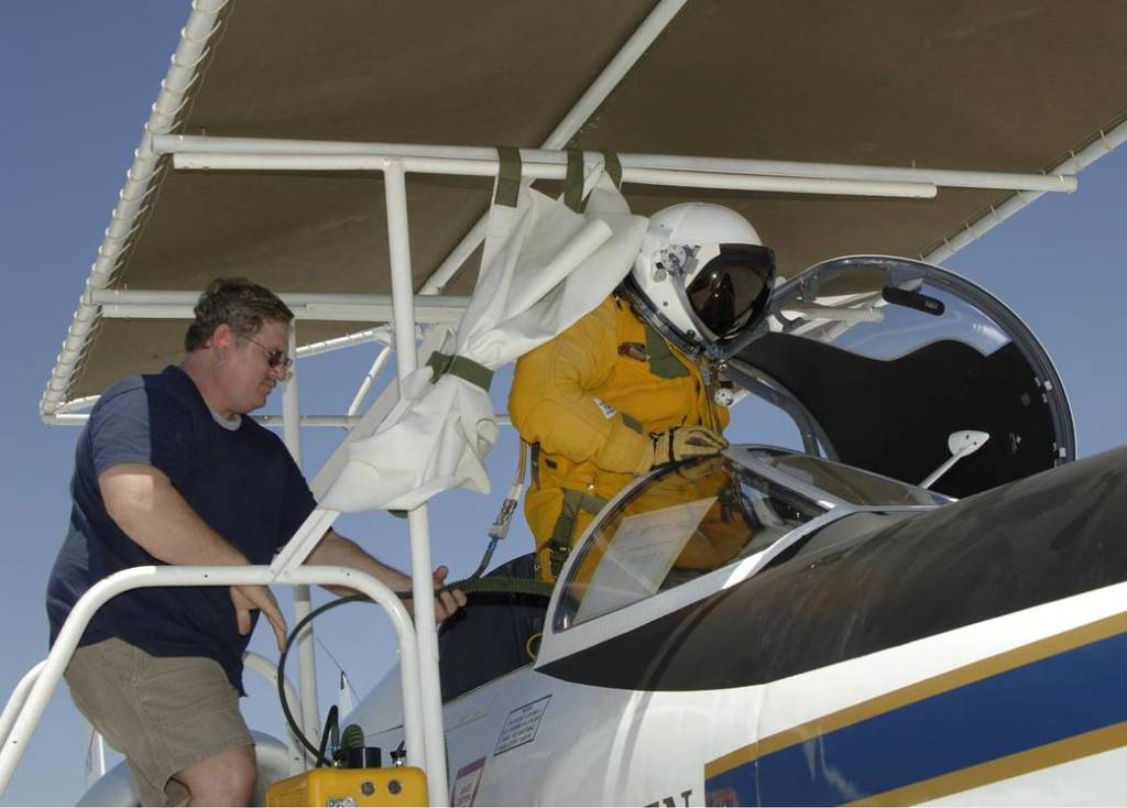 ER-2 Pilot with Life Support Assistance