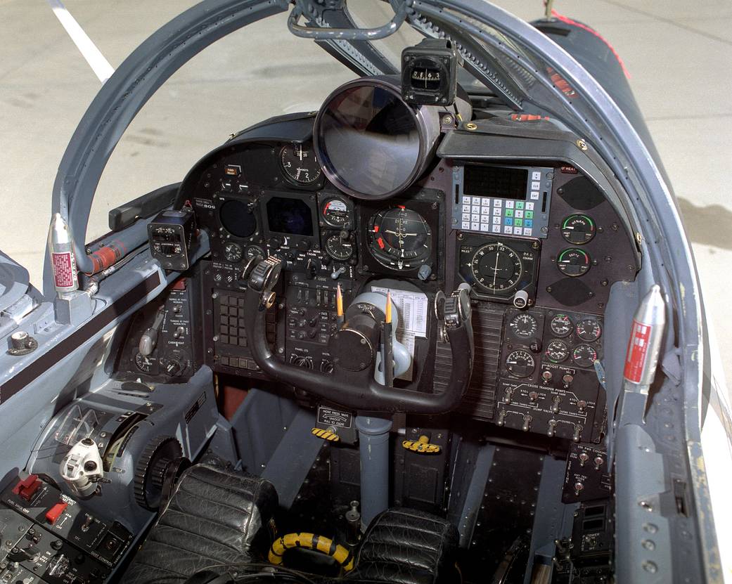 The cockpit of NASA ER-2 #809 high-altitude research aircraft is open and ready for flight.