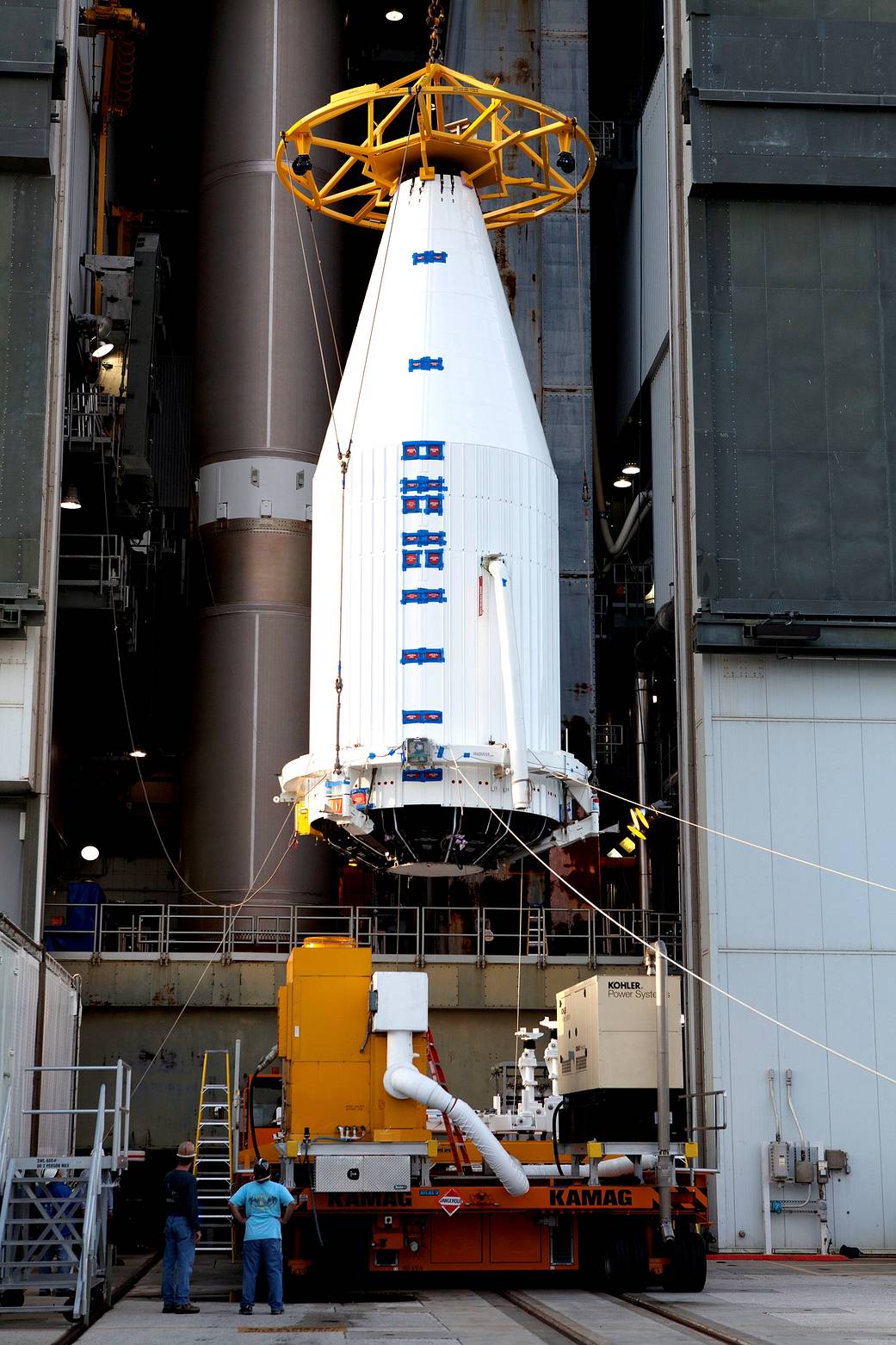 Orbital ATK CRS-6 Lifted for Mating Atop Atlas V
