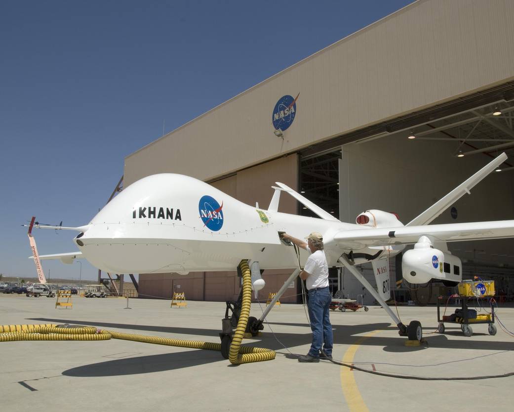 Pre-Flight Check on Ikhana/Predator B Aircraft
