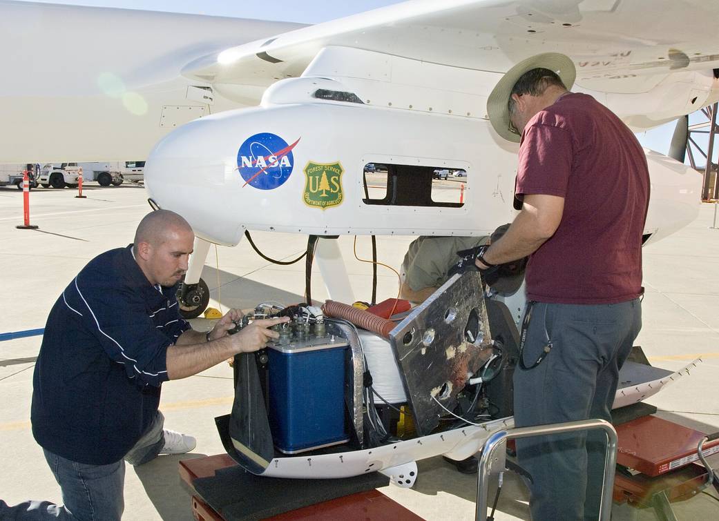 Ikhana's Underwing Payload Pod Houses Thermal Imaging Scanner