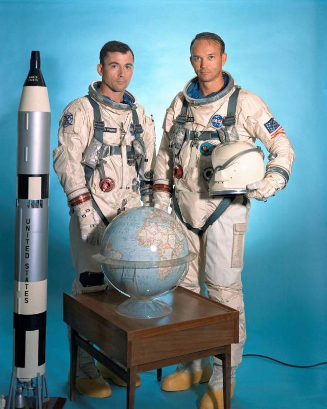 Collins was pilot on the 3-day Gemini X mission, launched July 18, 1966.  Gemini X traveled a distance of 1,275,091 miles.
