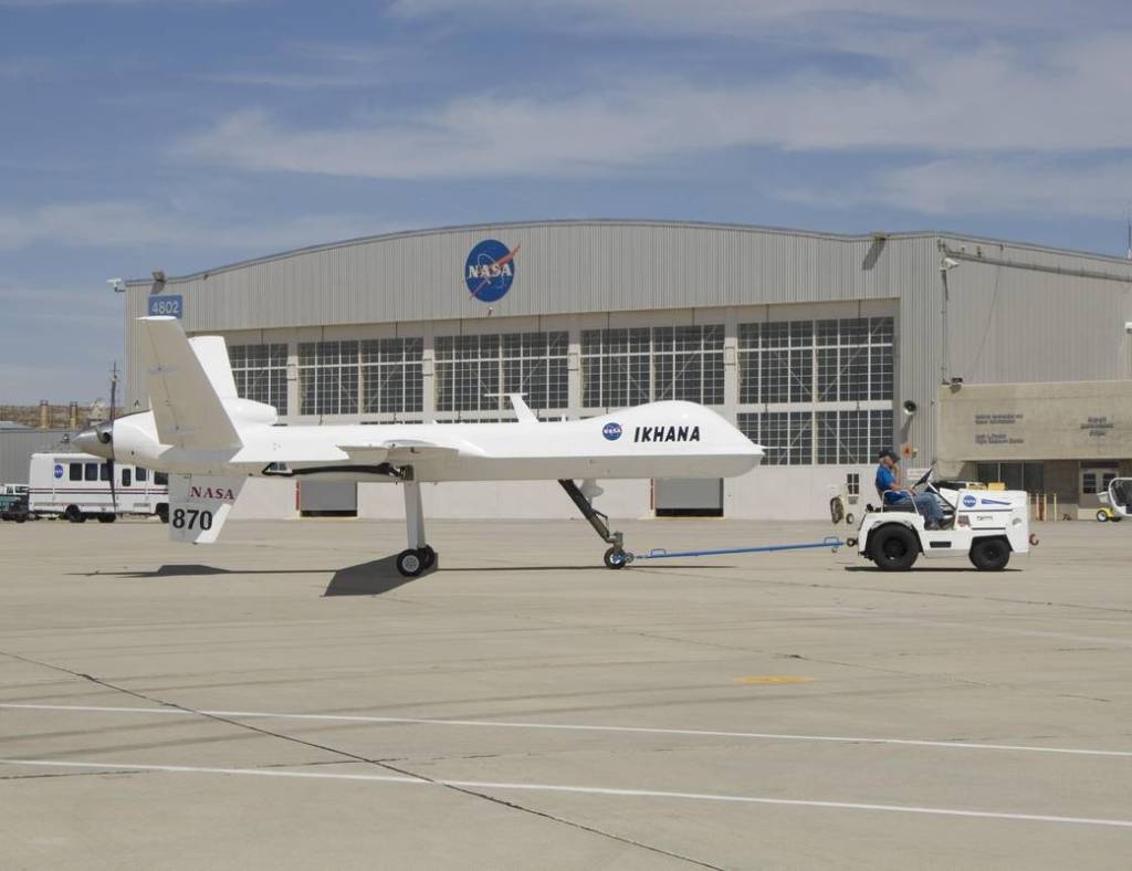 Ikhana Towed to Hangar at its New Home
