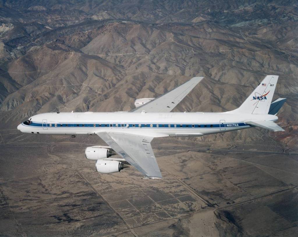 DC-8 in Flight Over Southern California
