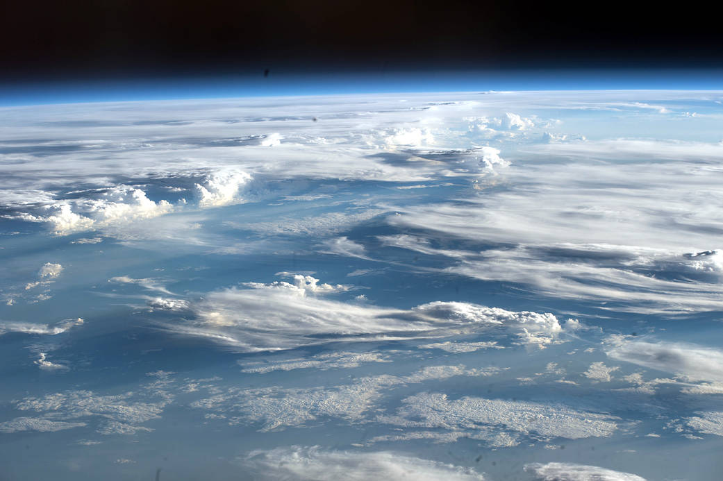 cloud formations viewed from low Earth orbit