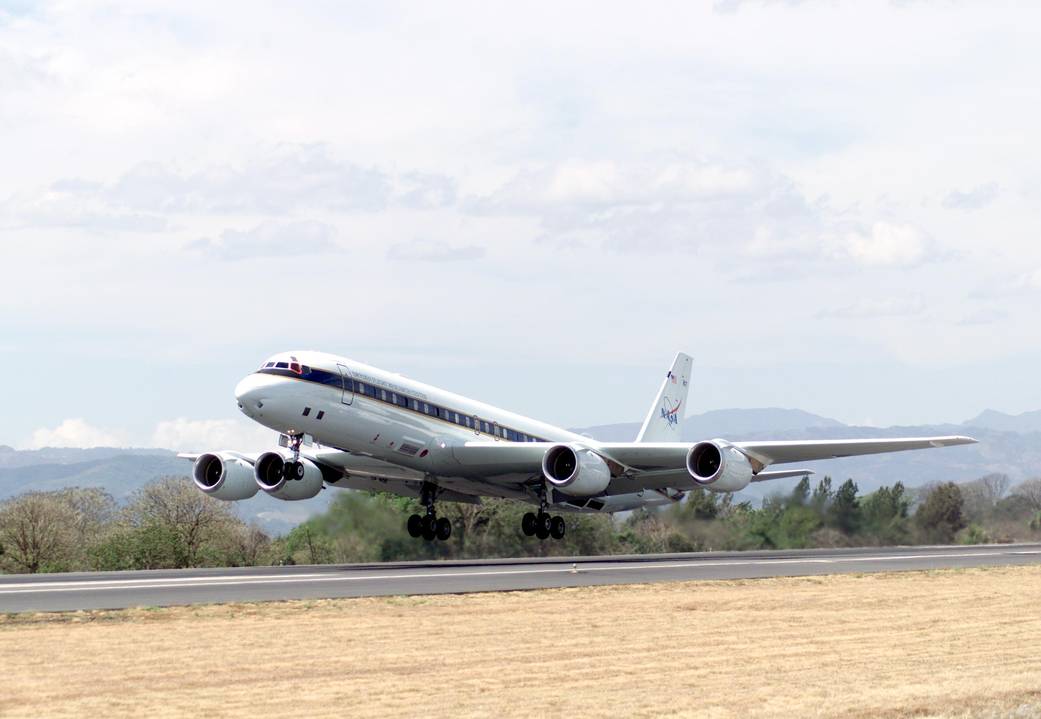NASA's DC-8 Takes Off from San Jose, Costa Rica