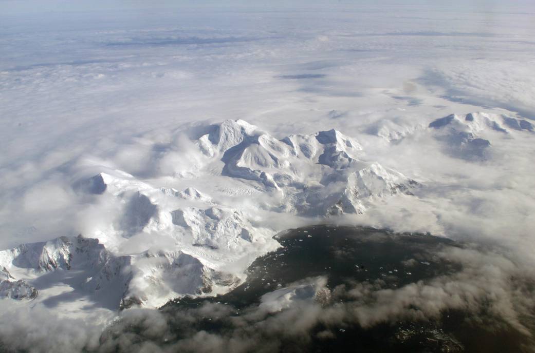 DC-8 Approaches the Larsen Ice Shelf