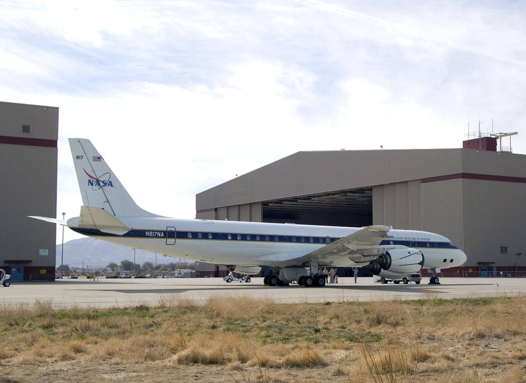 NASA's DC-8 Airborne Science Laboratory Parked at Dryden Bldg. 703