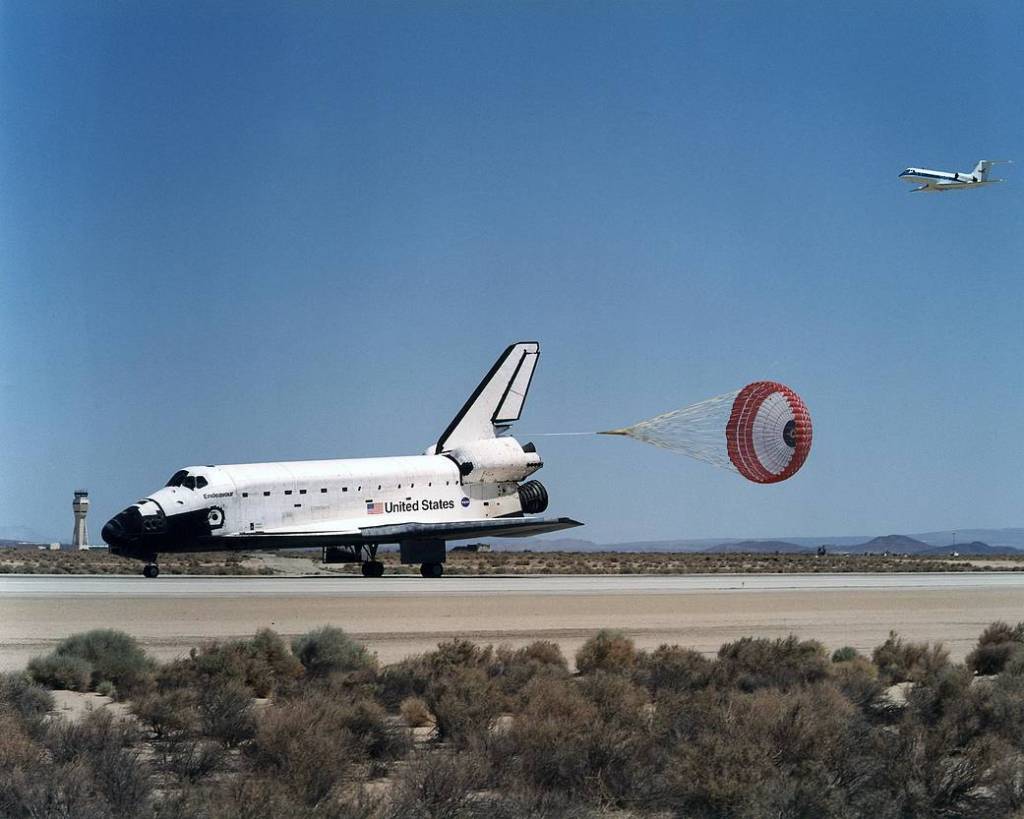 STS-111 Space Shuttle Endeavour’s Drag Chute Deploys