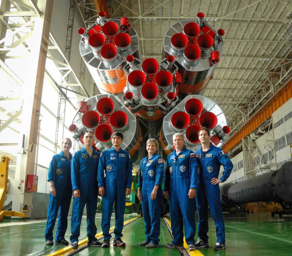 Expedition 48-49 Crew Members and the Soyuz Rocket