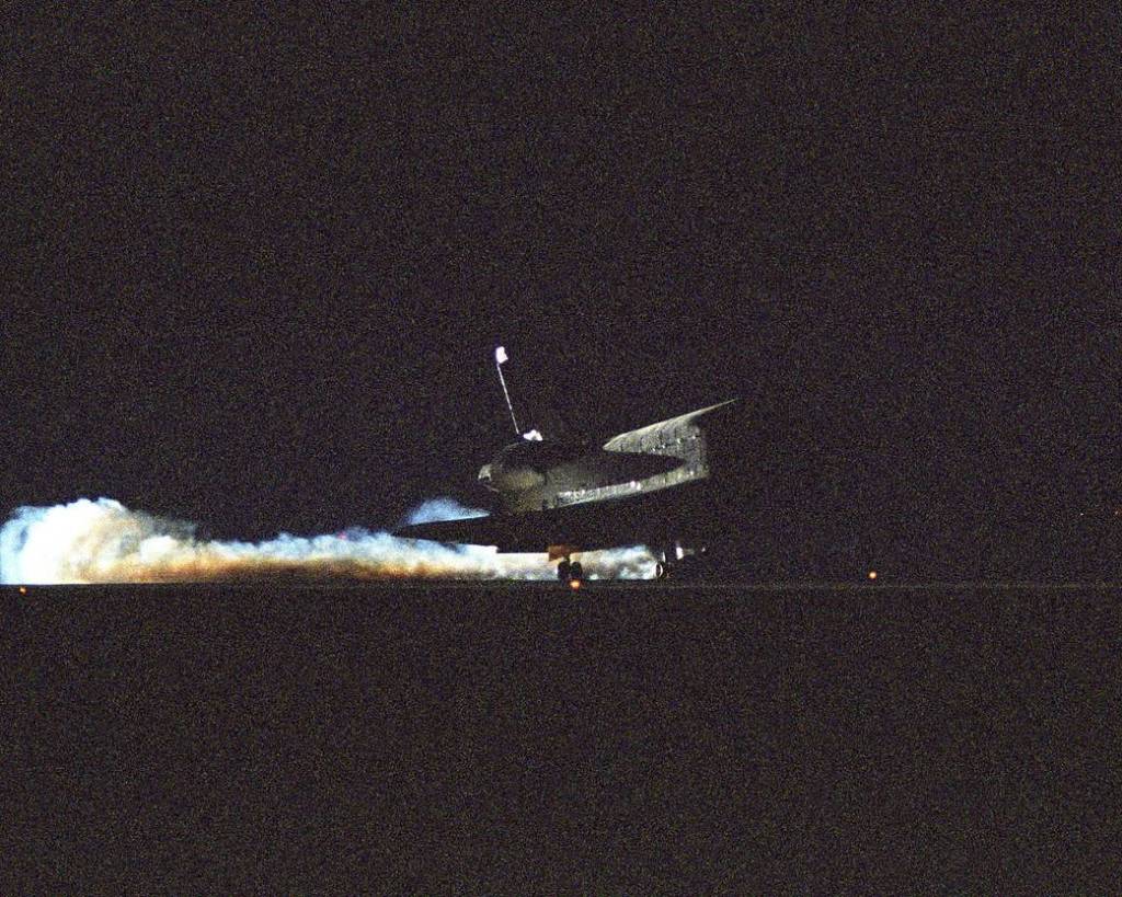 STS-114 Night Landing of Space Shuttle Discovery at NASA’s Dryden