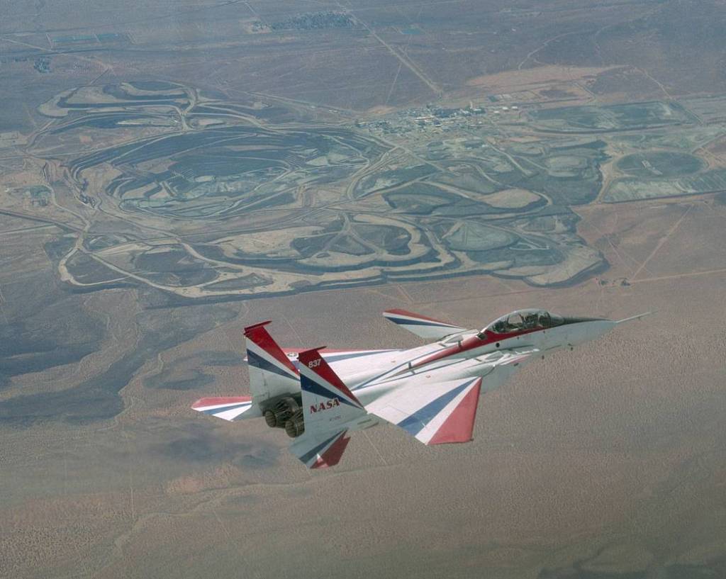 Boron Mine as a Backdrop for F-15B #837