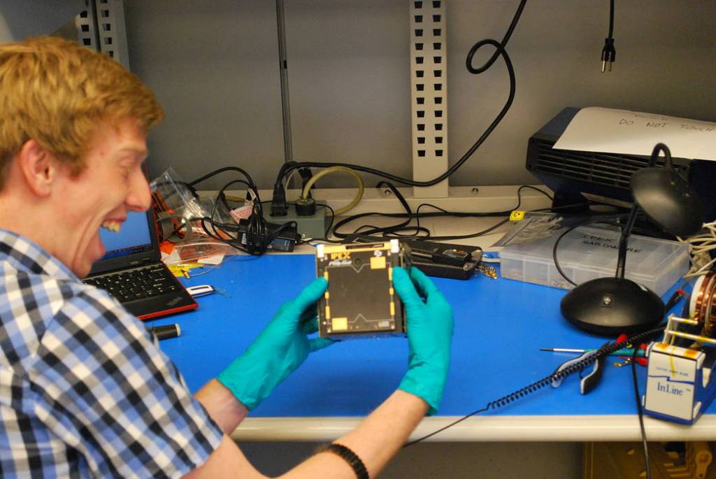 Student Working on the IPEX CubeSat – ELaNa II