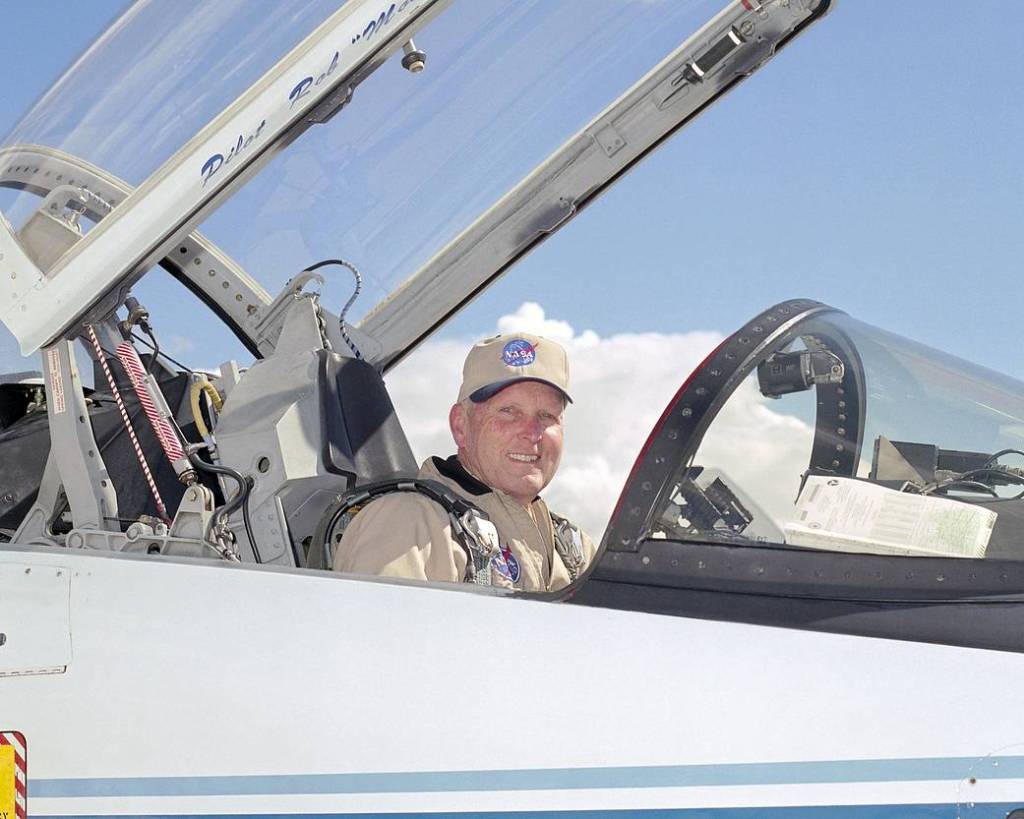 Chief Pilot Gordon Fullerton in the Cockpit of Dryden’s T-38 Aircraft