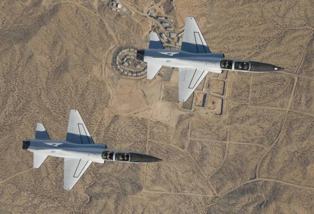 Dryden’s two T-38A Aircraft in Tight Formation