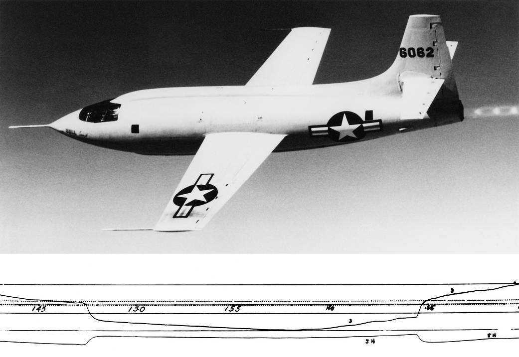 X-1 in flight.