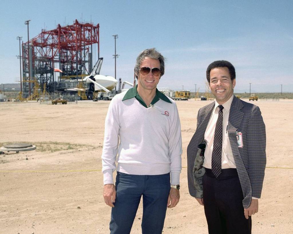 STS-1 Actor Clint Eastwood and DFRC Center Director Ike Gillam