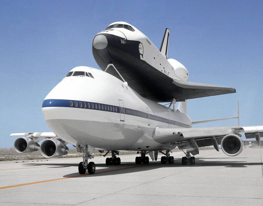Shuttle Enterprise Mated to 747 SCA on Ramp