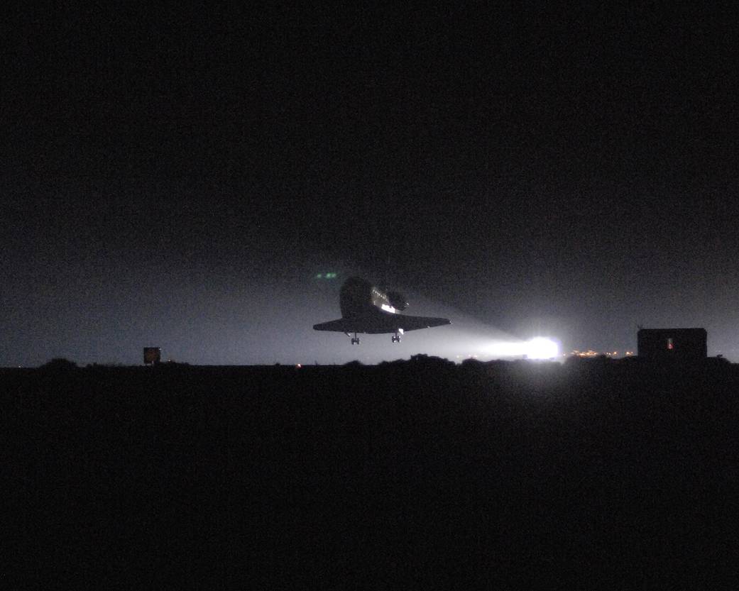 STS-114 Shuttle Discovery Night Landing