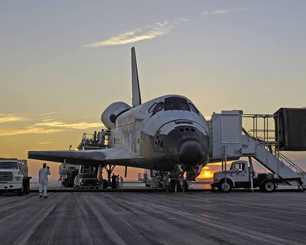 STS-114 Shuttle Discovery Rests on the Runway at Edwards Air Force Base in California