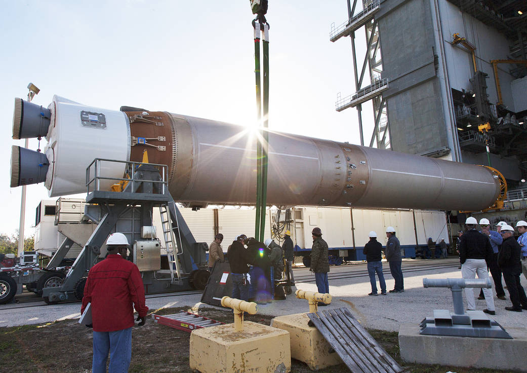 Atlas V Erected for GOES-S