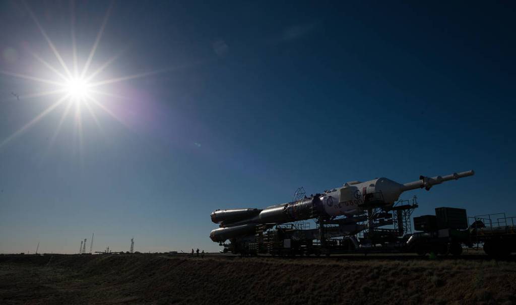 Soyuz Rolled to the Pad for Wednesday Launch to Space Station