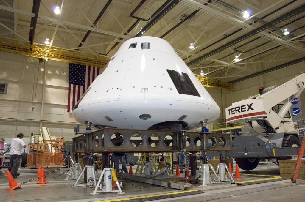 The Boilerplate Orion Crew Module Undergoes Moment-of-Inertia Testing
