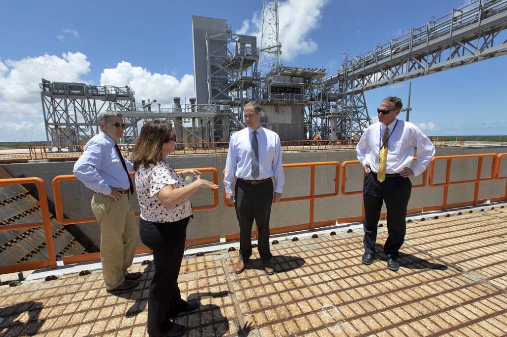 Administrator Bridenstine Briefed on Upgrades to Launch Complex 39B