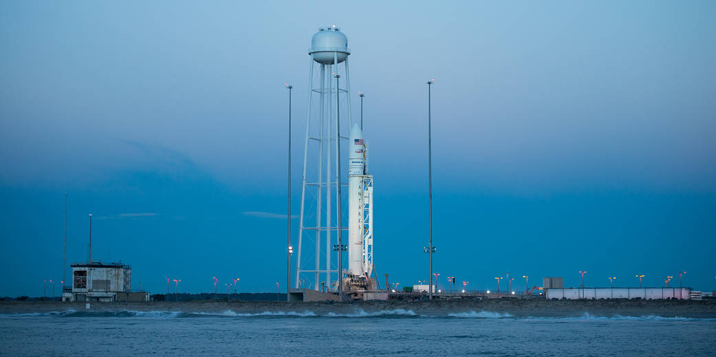 Orbital Antares rocket at launch pad