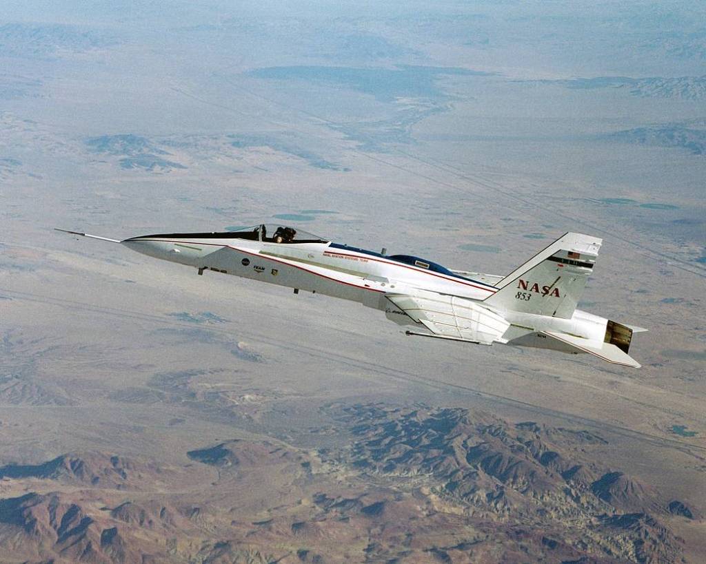 First Check-Flight of F/A-18 Active Aeroelastic Wing (AAW)