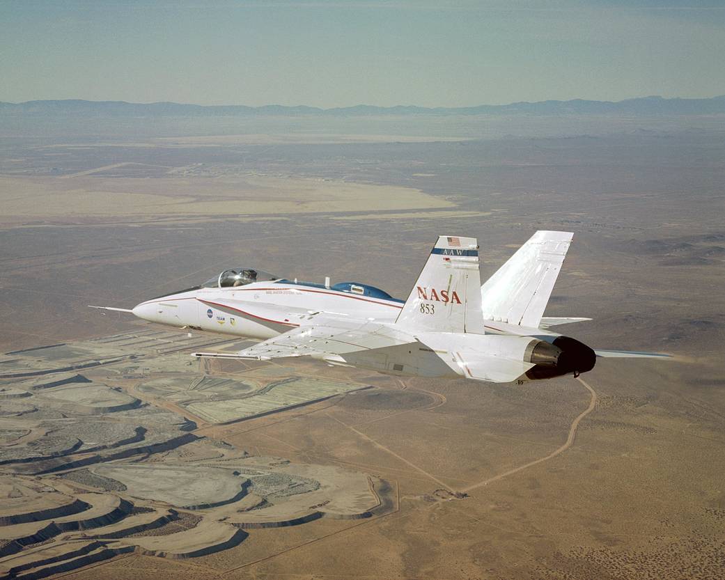 In Flight over U.S. Borax Mine: F/A-18 AAW