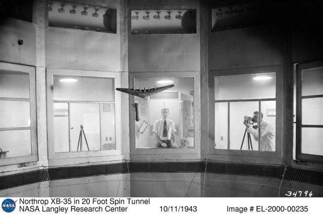 Northrop XB-35 in 20 Foot Spin Tunnel
