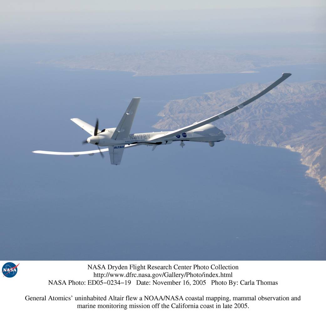 Altair Unmanned Aerial Vehicle flies over the Channel Islands