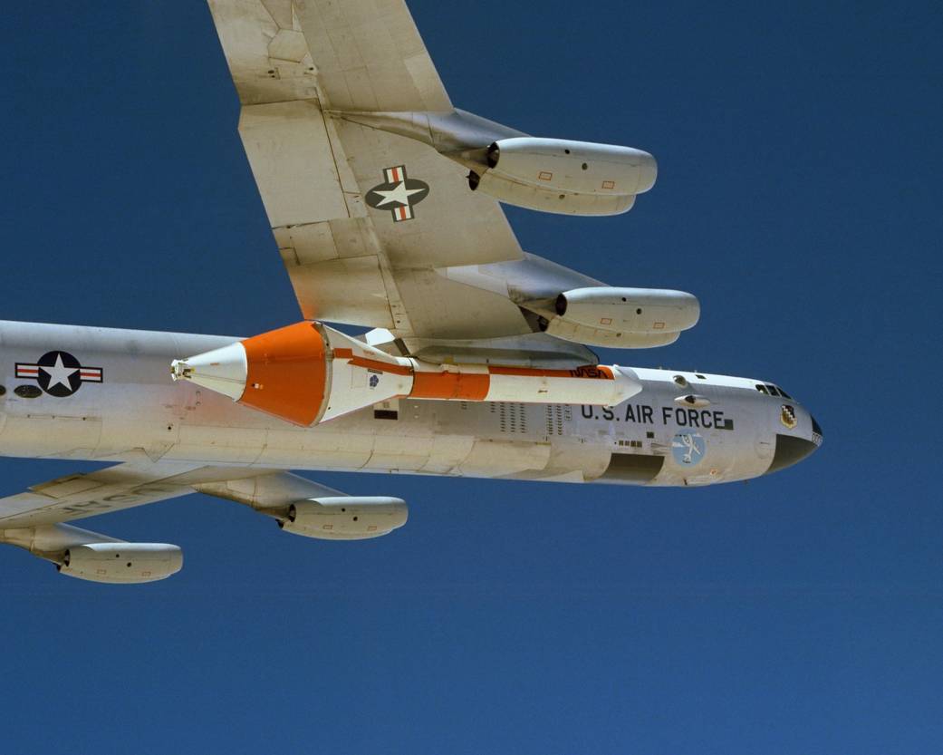 Captive Carry SRB Test Vehicle on B-52 Stratofortress