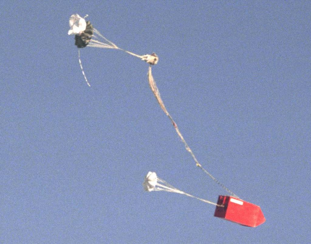 B-52 Drops Improved Parachute Systems Test for F-111 Aardvark