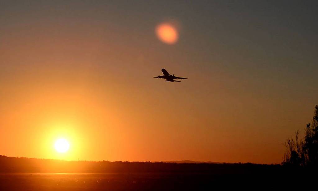 L-1011 Stargazer Carrier Aircraft Takes Off from Vandenberg AFB