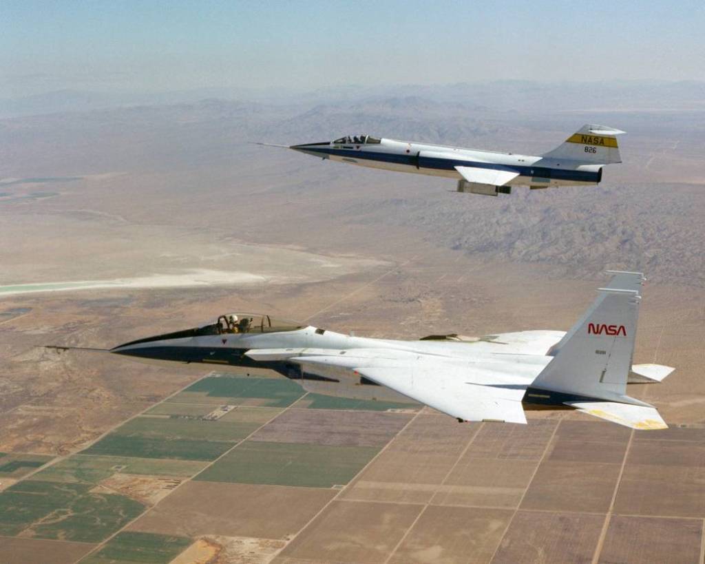 F-15 #281 and F-104 #826 During Space Shuttle Tile Testing