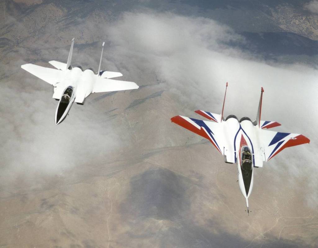 F-15B #837 Flying ACTIVE Project with F-15A #836 Chase
