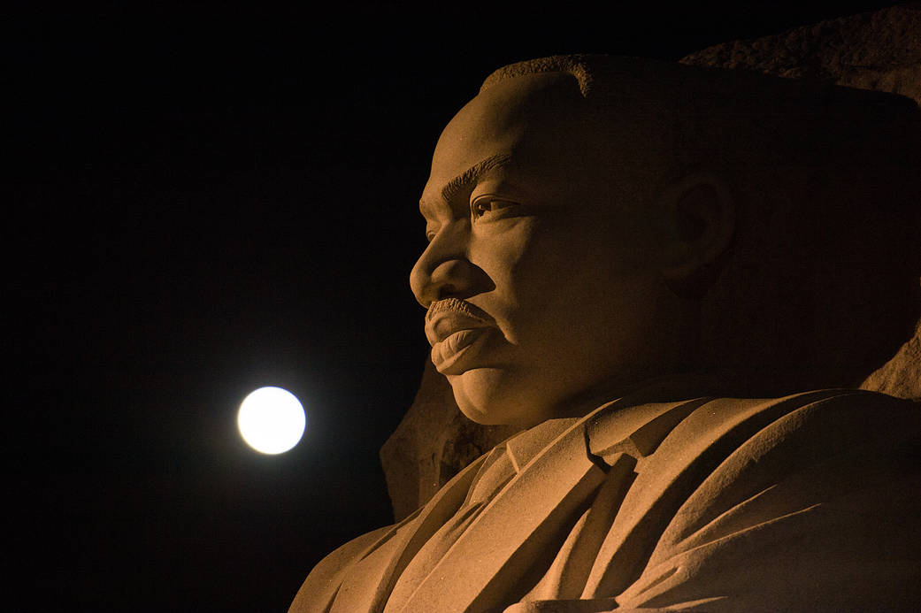Supermoon at the Martin Luther King Jr. Memorial