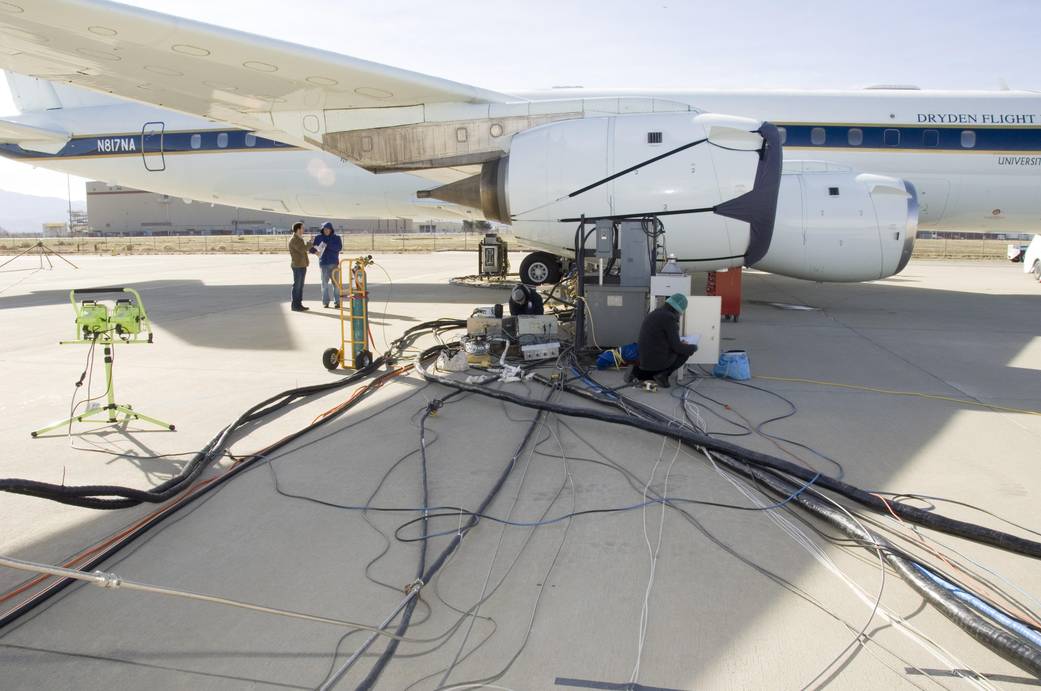 Experimenters Perform Checks Before Alternative Fuel Flight