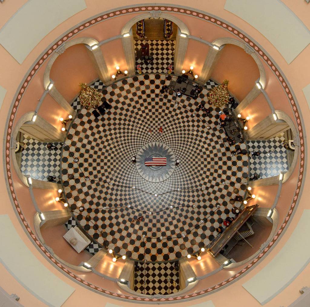 John Glenn in Repose at Ohio Statehouse