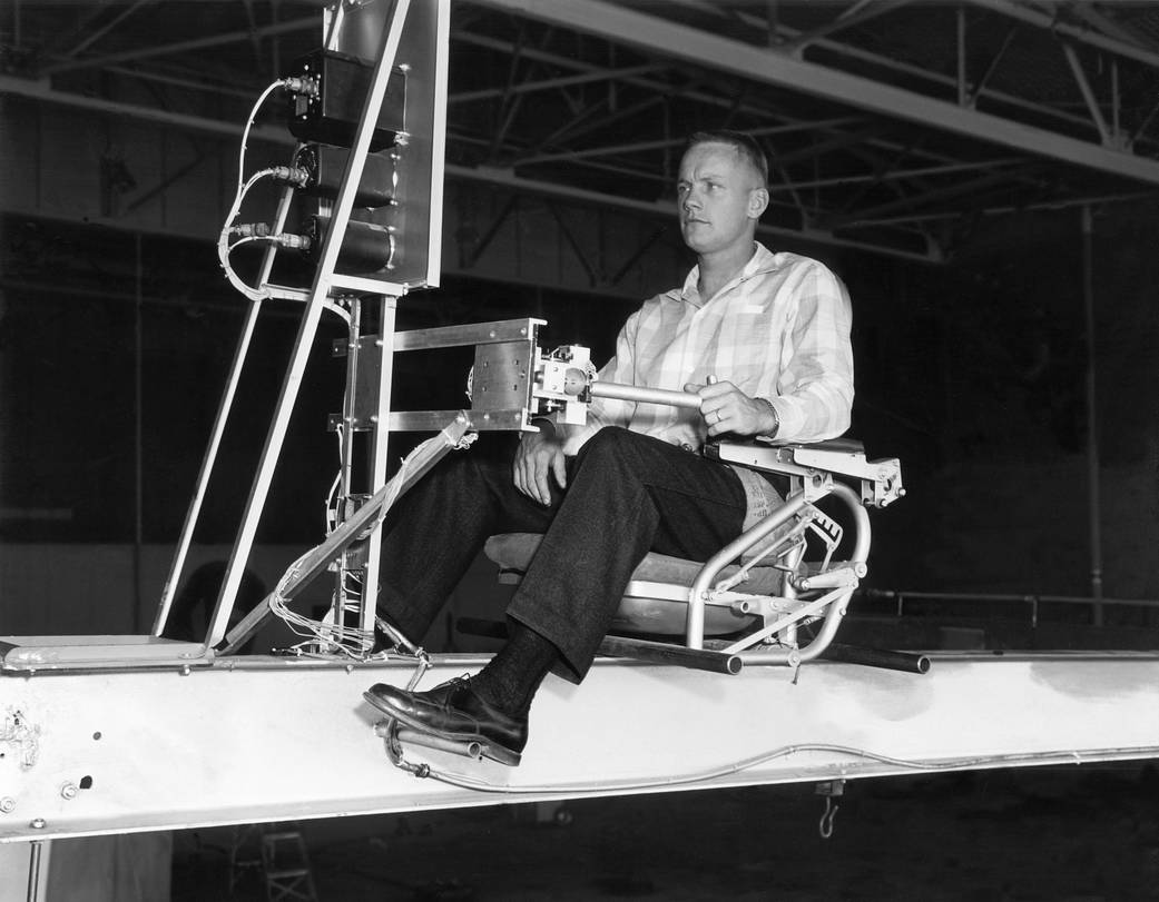 Armstrong Aboard the Iron Cross Attitude Simulator