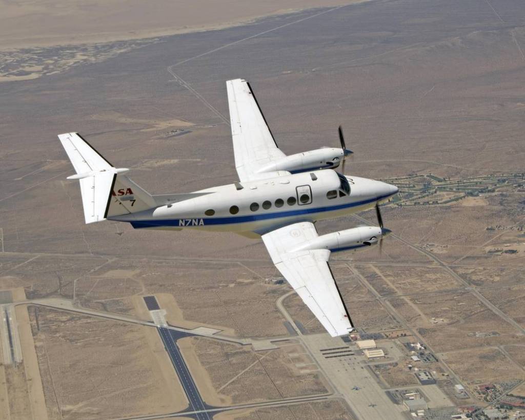 In Flight over EAFB: NASA’s B200 King Air