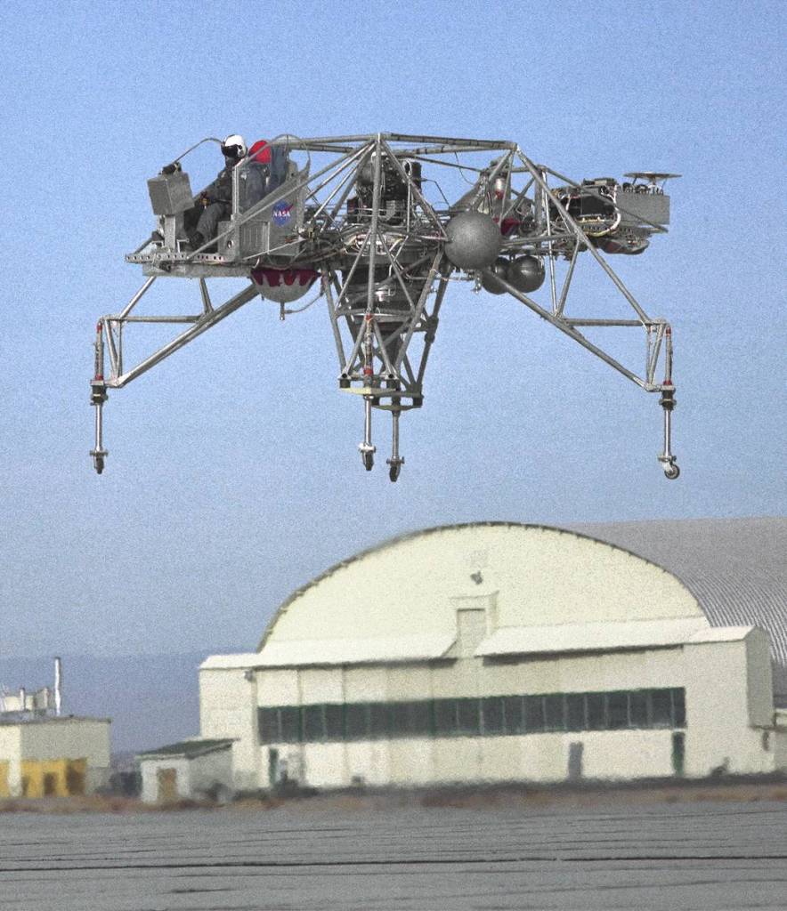 In-Flight View of Lunar Landing Research Vehicle