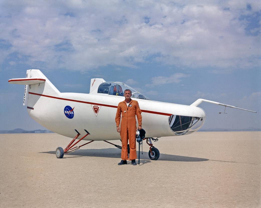 Research Pilot Milt Thompson with M2-F1 Lifting Body