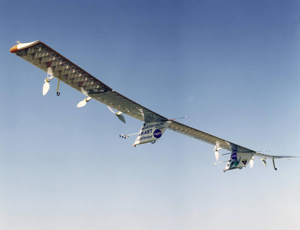 Eight Electric Motors Power the Hybrid Pathfinder-Plus Aircraft